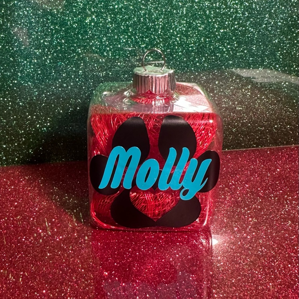 Personalized dog print ornament!